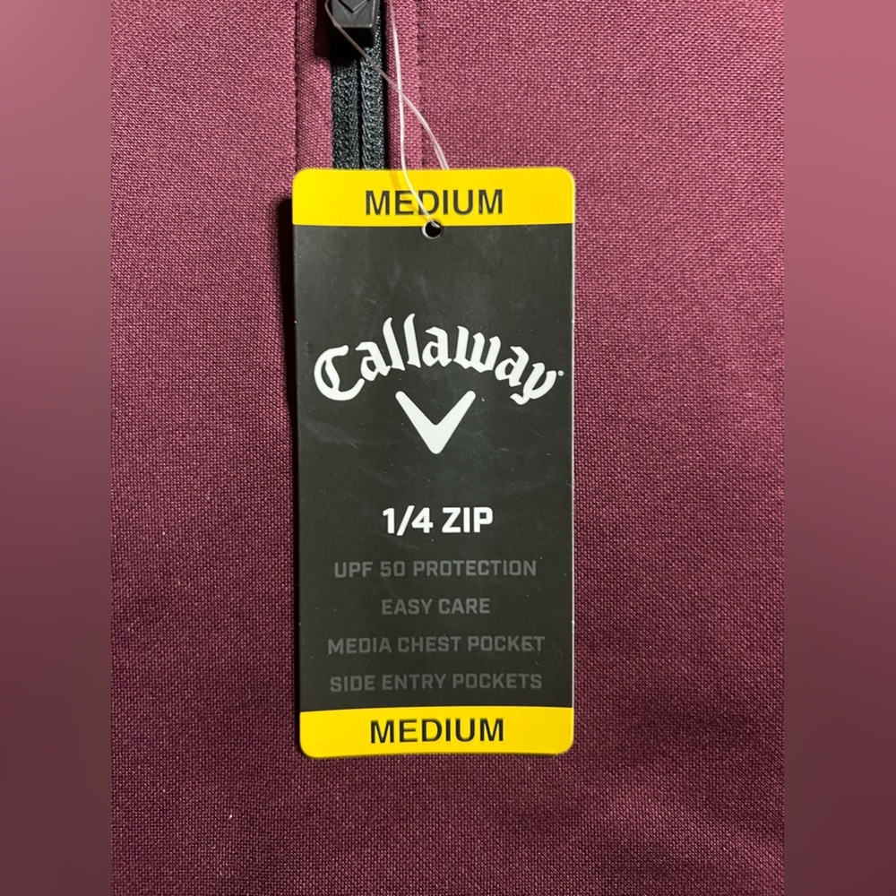 Size Medium Callaway Maroon Quarter-Zip Pullover NWT - Picture 6 of 8